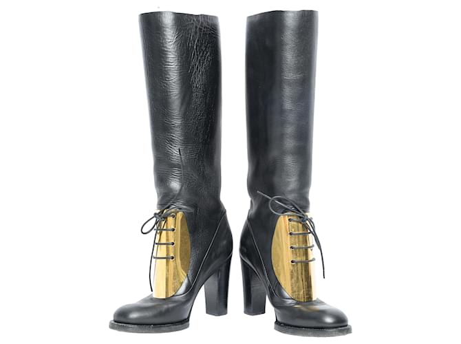 Céline Stivali placcati in oro Nero