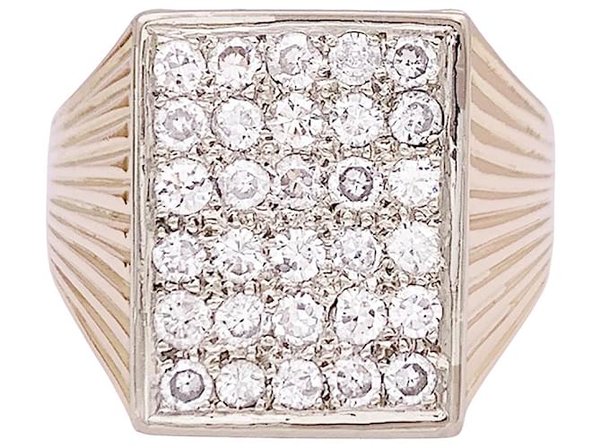 inconnue Anello signet in oro giallo, diamanti.