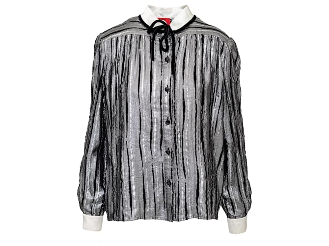 Valentino Garavani Camicia Valentino Night Glitter - Anni '90 Argento Metallico
