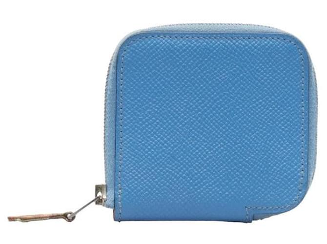 Silk In Portamonete in pelle di seta Hermès Blu