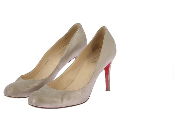 CHRISTIAN LOUBOUTIN Tacchi T.EU 39 Pelle Beige