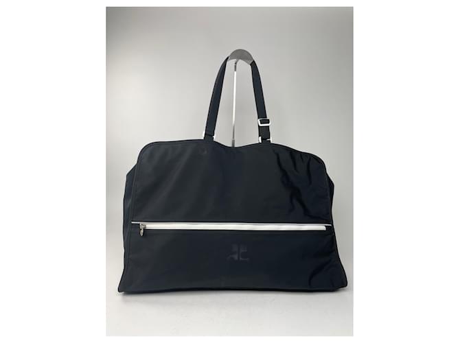 Borsa da viaggio vintage Courreges Paris Weekender Nero Bianco