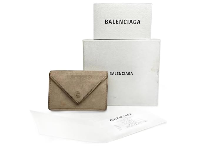 Portacarte in pelle vintage Balenciaga beige