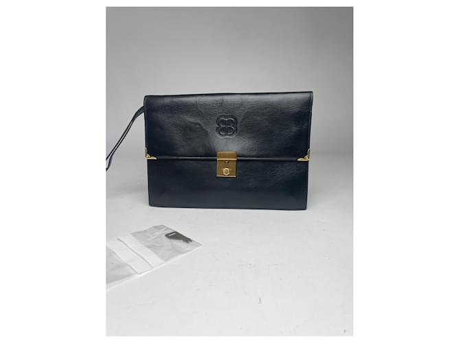 Clutch in pelle vintage Balenciaga nera Nero