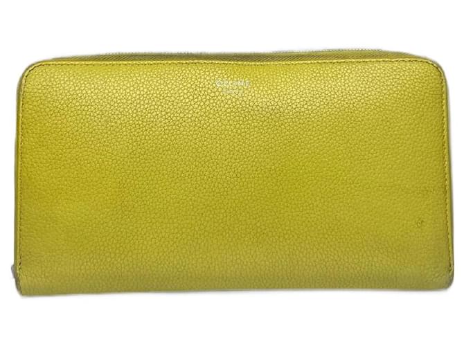 Céline Portafoglio in pelle Zuppy vintage Celine Paris verde neon