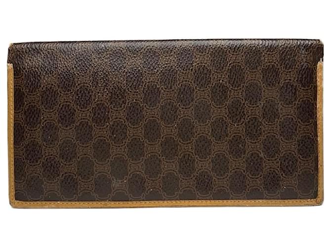 Céline Porta ID in pelle monogramma vintage Celine Paris Marrone