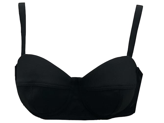 Reggiseno con ferretto a pannelli neri Moschino Couture 2023 Nero