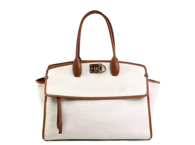 Borsa Gancini di Salvatore Ferragamo Marrone Crudo