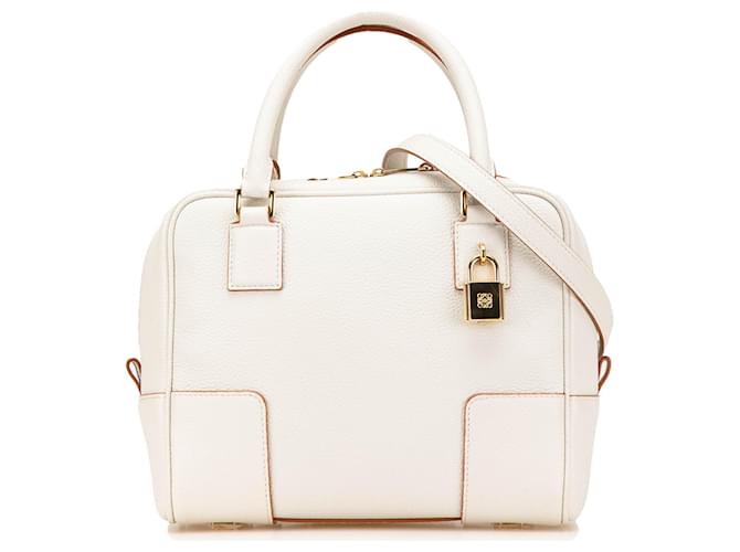 LOEWE Amazona Quadrata 19 in Pelle Bianca Bianco
