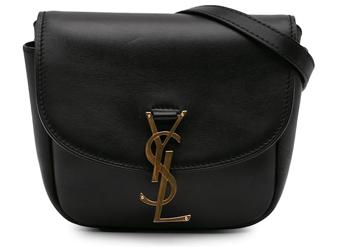 Crossbody Kaia in pelle nera con monogramma Saint Laurent Nero