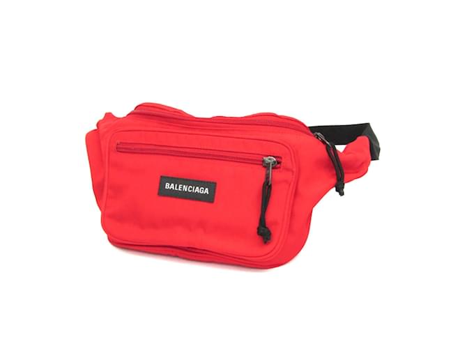 Borsa a cintura in nylon Explorer di Balenciaga Nero Rosso