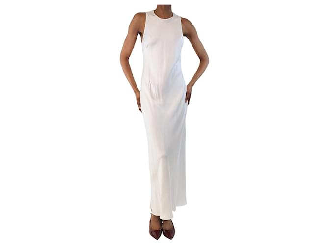 Autre Marque Abito maxi senza maniche in seta bianca - taglia S Bianco