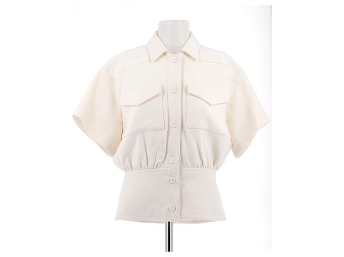 COURREGES Tops T.FR 36 Viscosa Bianco
