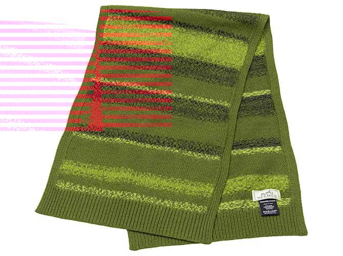 Stola a righe in cashmere e lana di mohair arancione Hermès