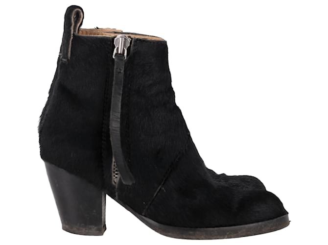 Stivaletti con zip Acne Studios in pelo di pony nero