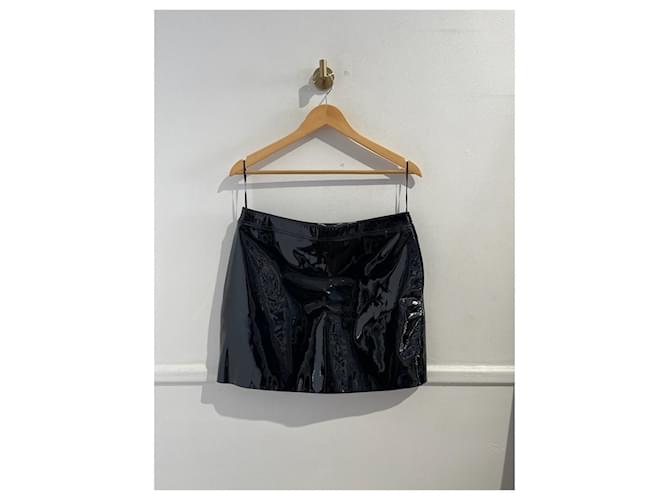 Gonne SAINT LAURENT T.International XL Pelle verniciata Nero