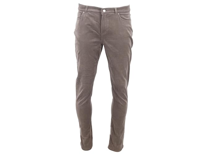 Pantaloni slim in cotone grigio Loro Piana a vita media