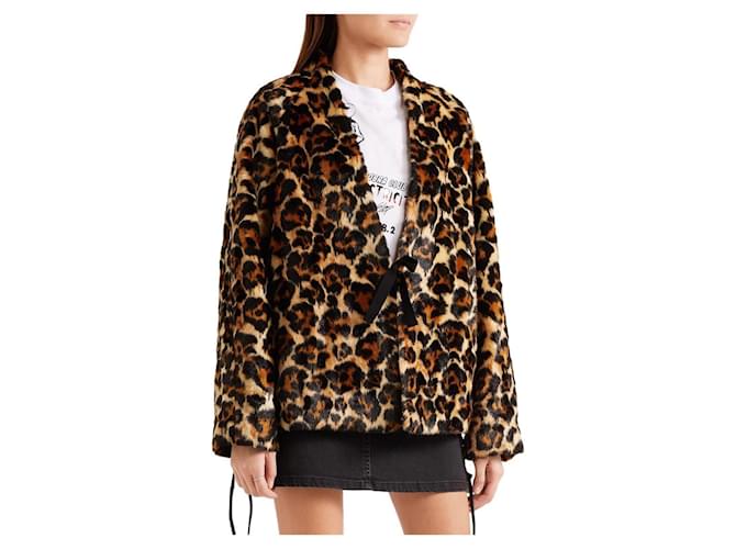 Mcq Giacca in pelliccia sintetica con stampa leopardata Stampa leopardo