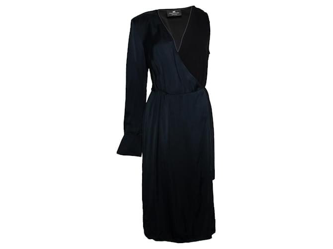 Abito asimmetrico incrociato Elisabetta Franchi Nero
