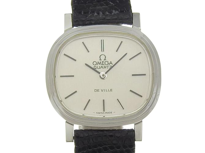 Orologio da polso al quarzo per donne OMEGA con quadrante argento e design diabolico