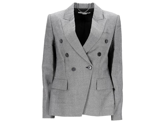 Stella Mc Cartney Blazer doppiopetto in lana grigia Stella McCartney Grigio