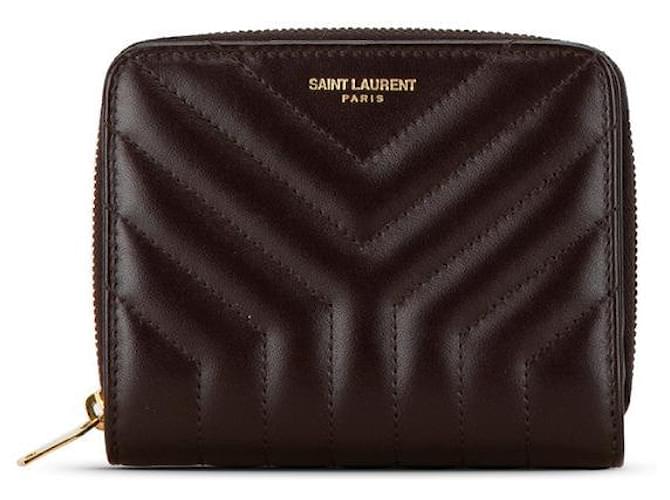 Portafoglio bifold in pelle trapuntata Yves Saint Laurent 668323 Rosso