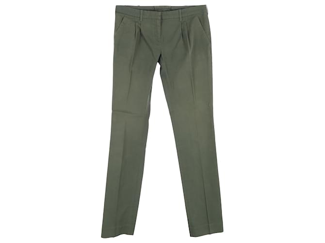 Everyday Pantaloni chino dritti Balenciaga in cotone oliva Verde Verde oliva