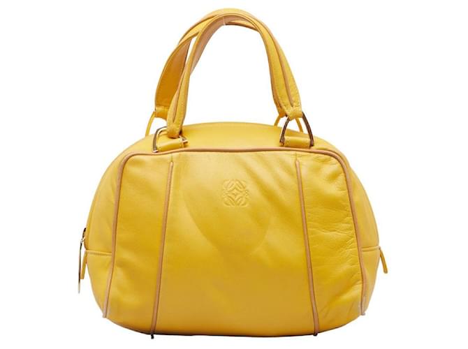 Borsa a mano Loewe Anagram Mini in pelle gialla Giallo
