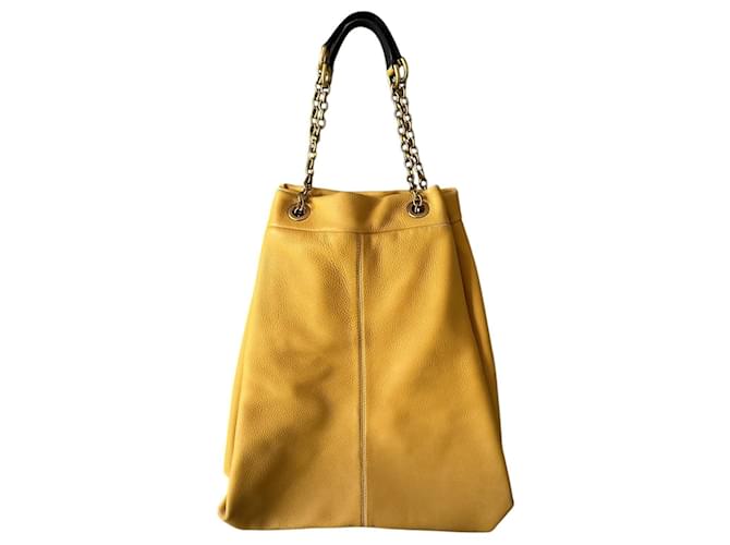 Dolce & Gabbana Borsa tote verticale in pelle DG Senape