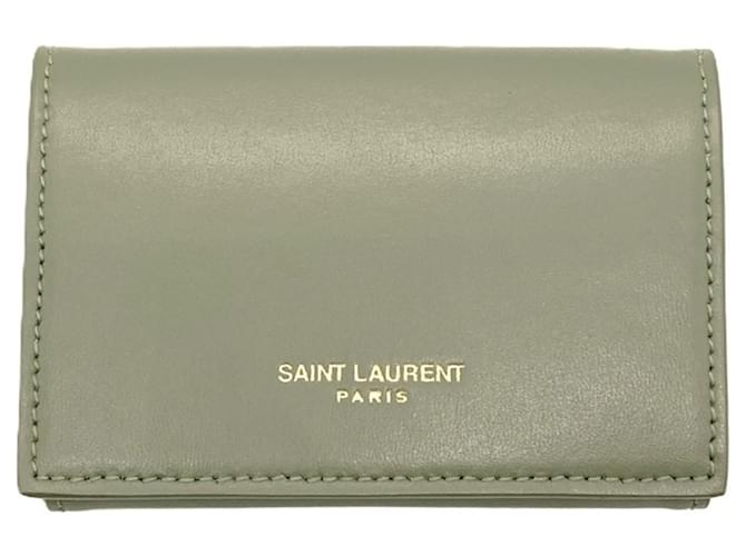Portafoglio in pelle pieghevole khaki Saint Laurent Cachi