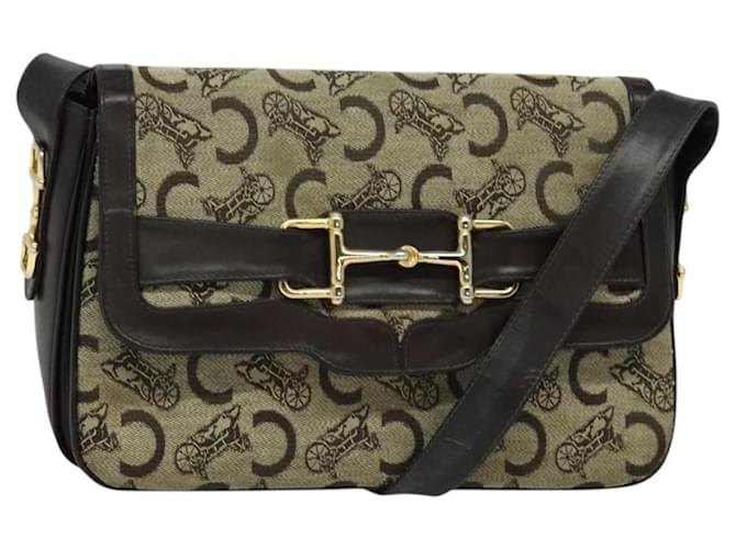 Céline Borsa a spalla Celine C Sulky in tela beige Auth EC1017