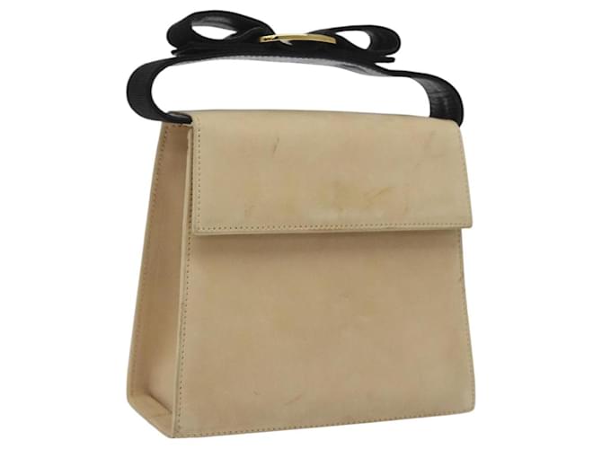 Borsa a mano Salvatore Ferragamo in suede beige oro Auth hk2342 D'oro