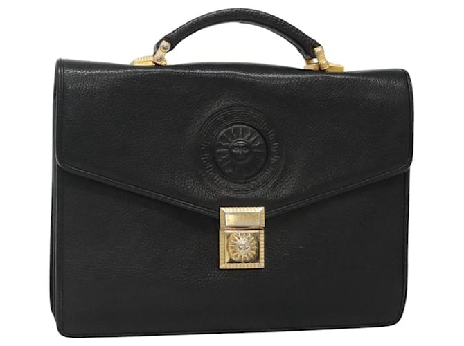 Borsa a mano in pelle nera VERSACE Auth bs23868 Nero