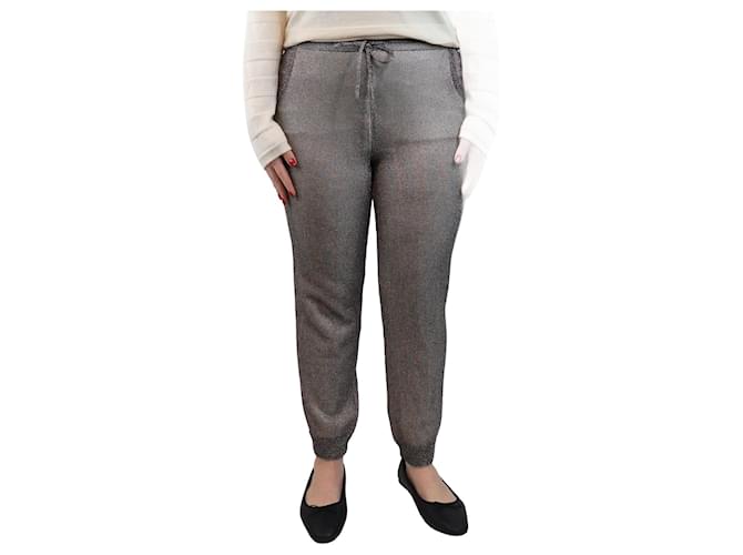 Missoni Pantaloni lurex taupe con risvolto - taglia UK 12 Marrone