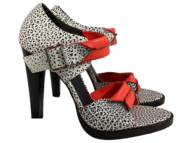 Sandali con tacco e dettaglio screpolato Alexander Wang in pelle multicolore