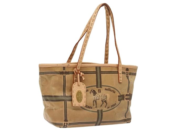 Borsa a mano FENDI in nylon beige Auth ti2956