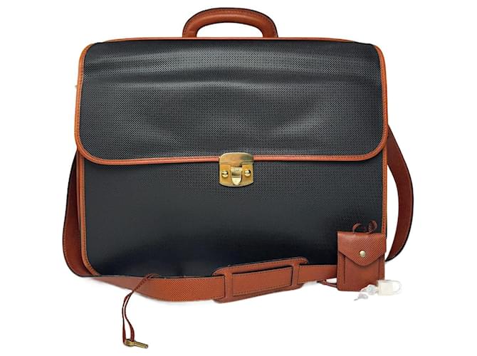 Valigia in pelle vintage Bottega Veneta nera / marrone Nero