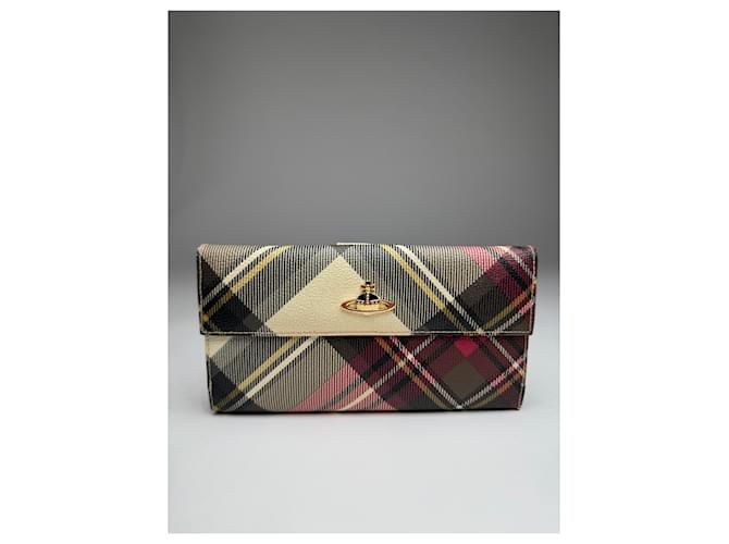 Portafoglio in pelle a quadri vintage Vivienne Westwood Multicolore