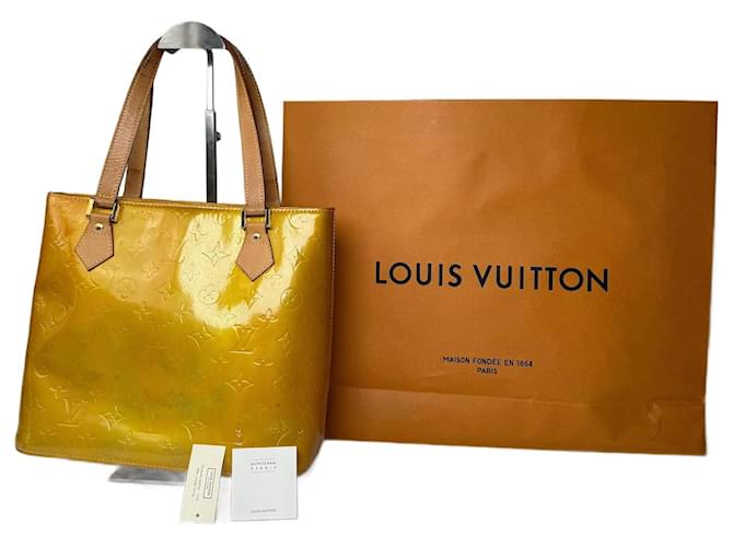 Alma Borsa vintage in pelle Vernis gialla di Louis Vuitton Giallo