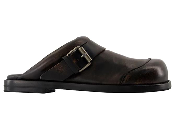 Mule con fibbia - Acne Studios - Pelle - Marrone