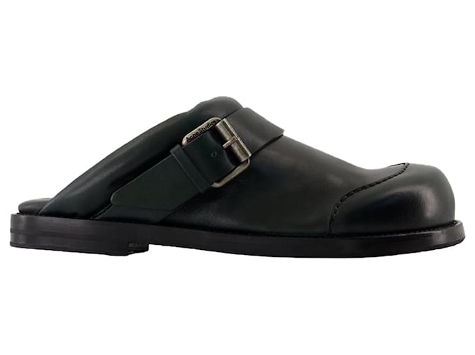 Mule con fibbia - Acne Studios - Pelle - Verde