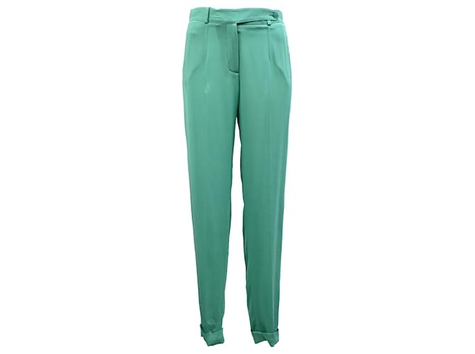 Pantaloni Loro Piana in seta verde