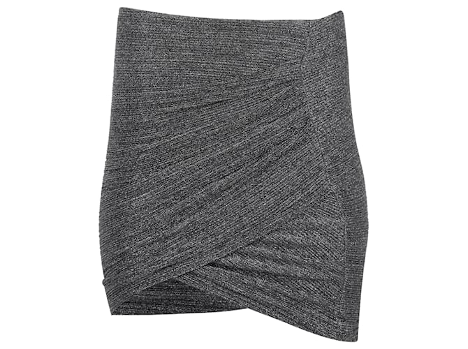 Gonna mini in maglia metallica drappeggiata Iro Brendal in poliestere argento Metallico