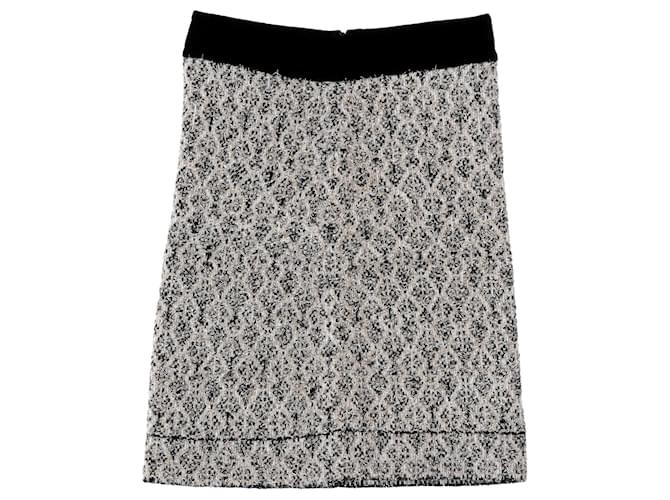 Gonna mini in maglia jacquard metallico Sandro Jazz in lana nera Nero