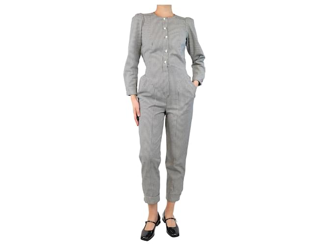 Autre Marque Tuta a righe bianche e nere - taglia UK 8 Nero