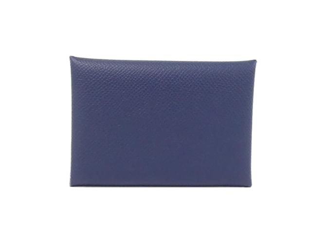 Portamonete Duo Calvi di Hermès Blu Blu navy