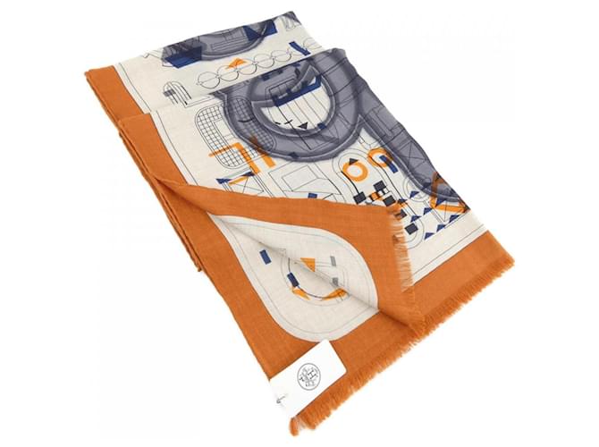 Hermès Stola in seta e cashmere Hermes Marrone Beige Arancione