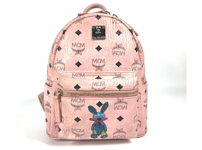 Zaino MCM Visetos in pelle rosa