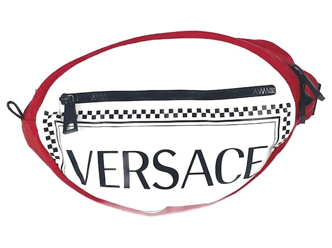 Borsa a spalla incrociata Versace Bianco Rosso