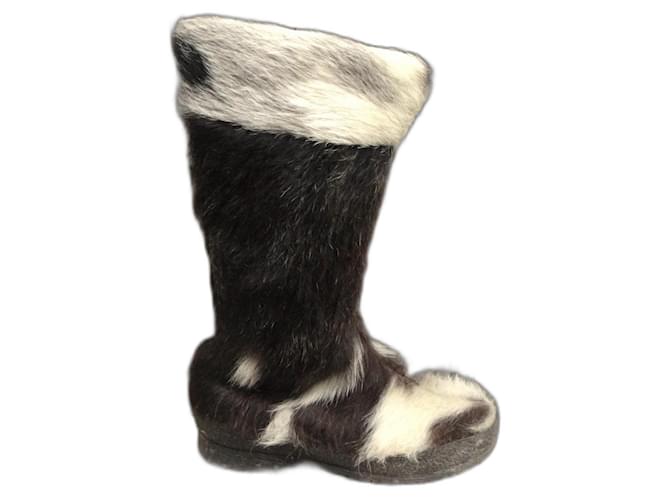 Autre Marque Stivali Bianco Marrone scuro